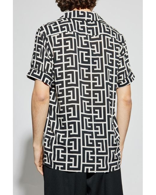 Balmain Black Short-Sleeve Shirt for men