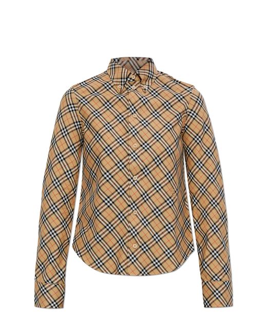 Burberry Natural Shirt With Check Pattern