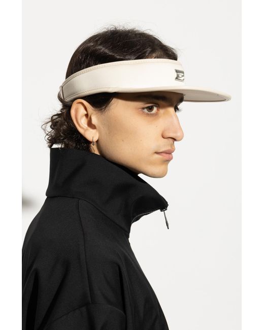 Dolce & Gabbana Natural Visor With Appliqué With Engraved Logo for men
