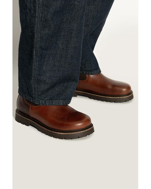 Birkenstock Brown Leather Shoes 'Highwood Slip On Mid'