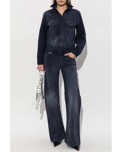 Balenciaga Blue Denim Jacket With Pockets