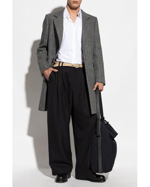 Burberry Black Herringbone Pattern Coat for men