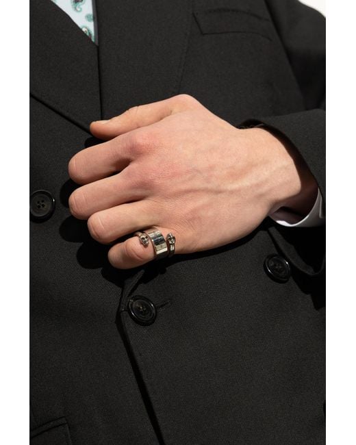 Alexander McQueen Metallic Brass Ring for men
