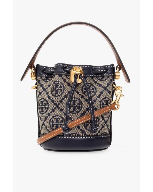 Tory Burch Women's 't Monogram' Bucket Bag - Black - Bucket Bags