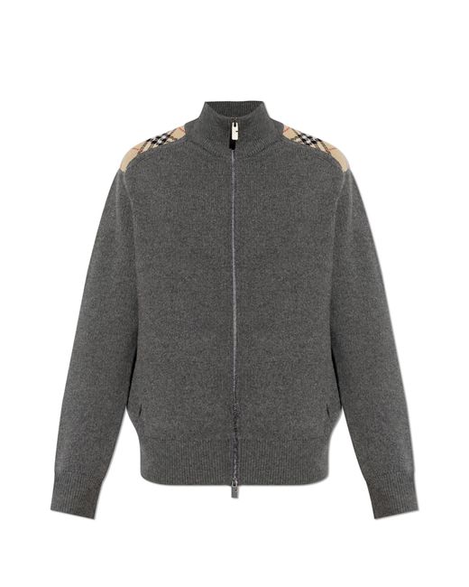 Burberry Gray Wool Cardigan 'Jamie' for men