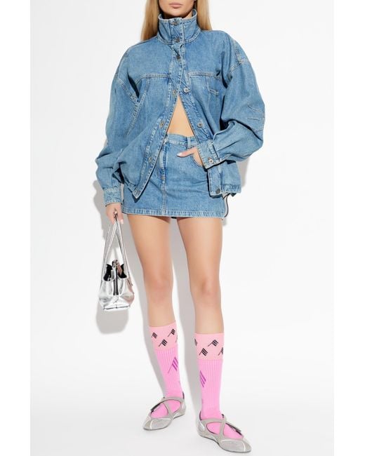 The Attico Blue Denim Skirt