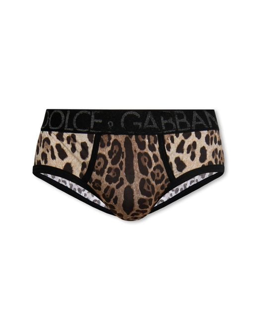Dolce & Gabbana Black Animal Print Brief for men