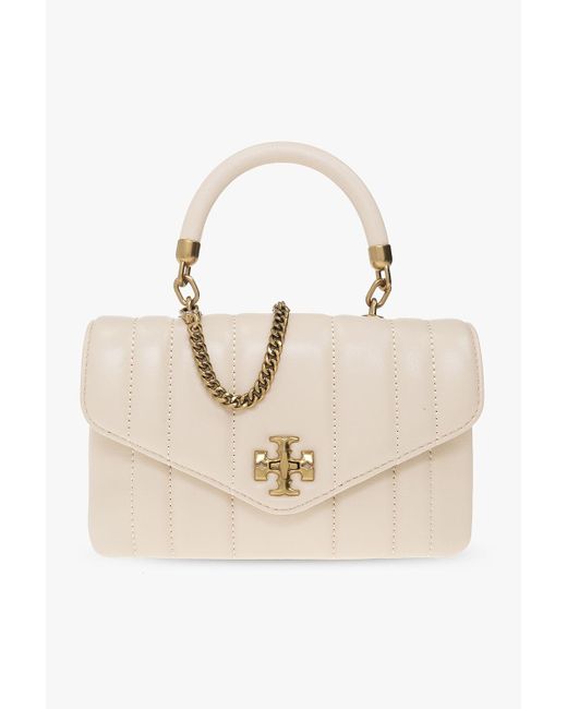 Tory Burch Kira Mini Leather Shoulder Bag in Natural