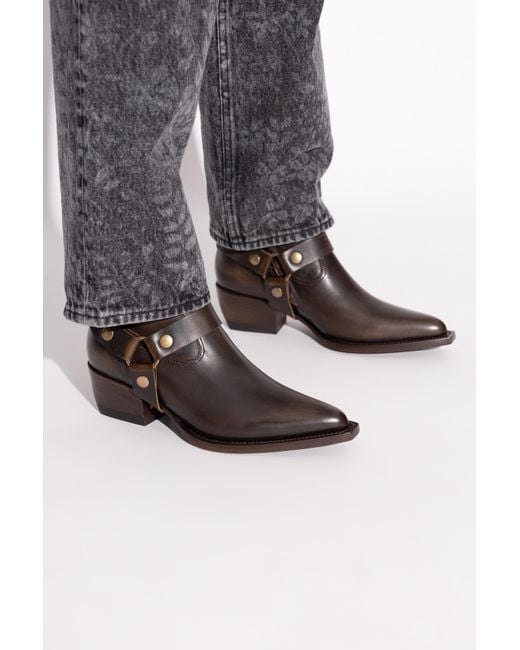 Golden Goose Deluxe Brand Black Leather Ankle Boots 'Debbie'