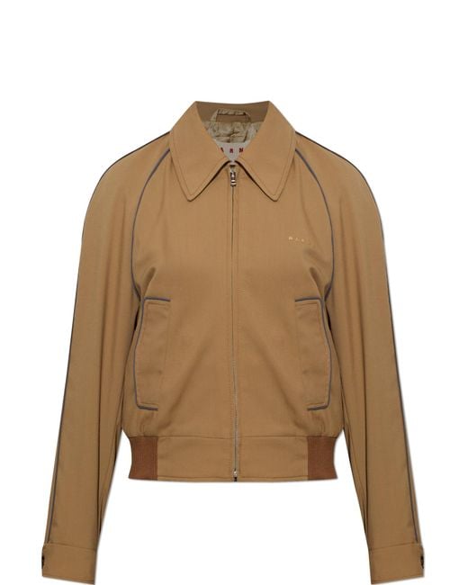 Marni Brown Wool Bomber Jacket
