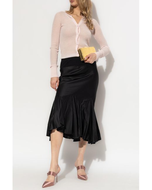 Blumarine Black Ribbed Cardigan With Sequins