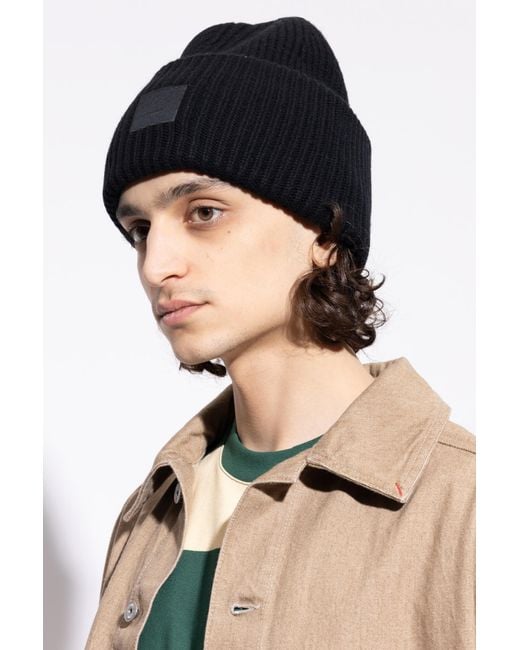 Acne Black Cap With Logo Patch