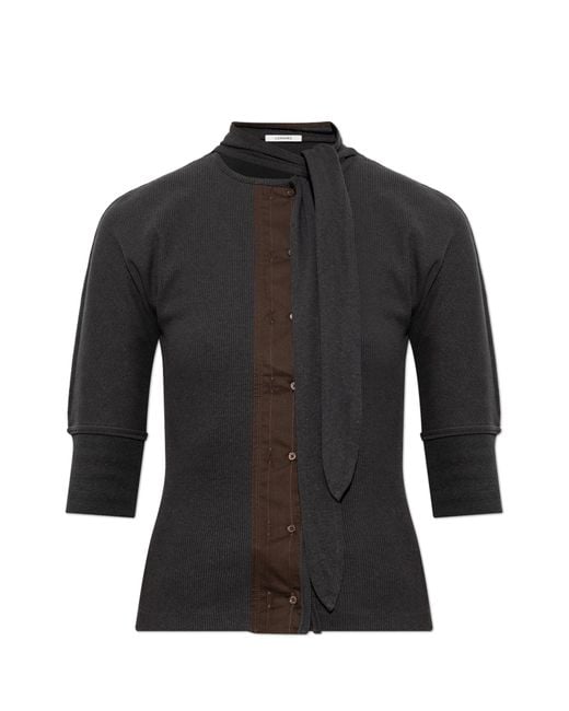 Lemaire Black Top With A Decorative Tie