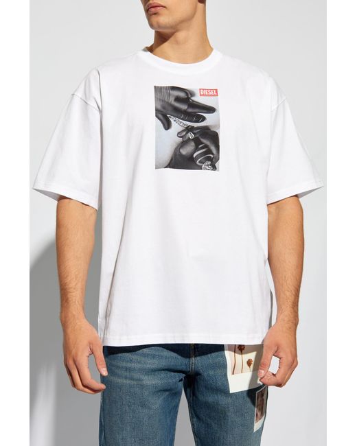 DIESEL White T-Shirt `T-Boxt-K4` for men