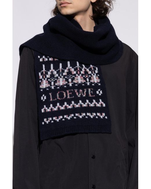 Loewe Black Wool Scarf