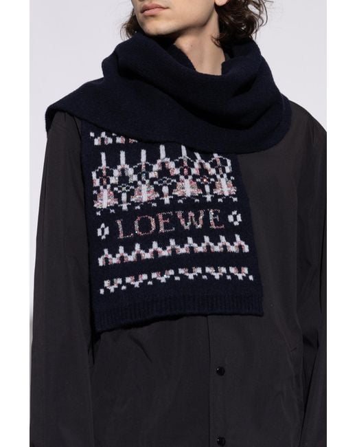 Loewe Black Wool Scarf