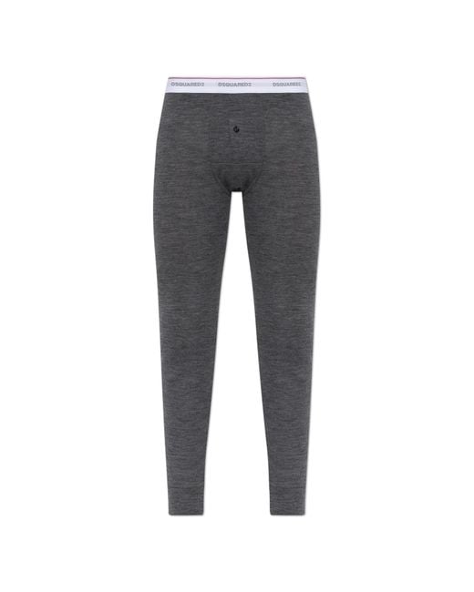 DSquared² Gray Wool Pajama Bottoms for men