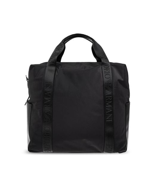 Emporio Armani Black Handbag With Logo, for men