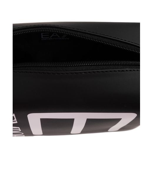 EA7 Black Wash Bag With Logo