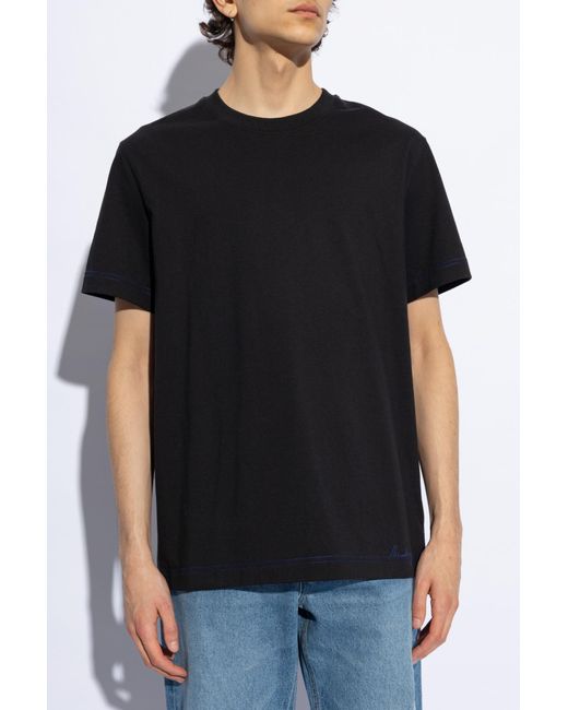 Burberry Black T-shirt With A Patch, for men