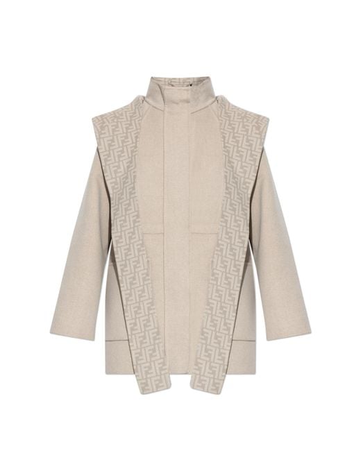 Fendi Natural Wool Coat