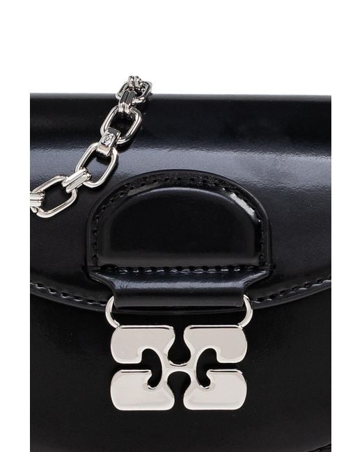 Ganni Black Shoulder Bag "Apo-G Mini"