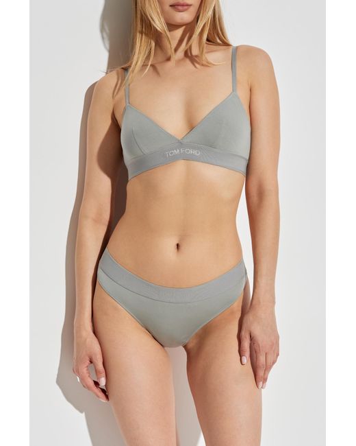 Tom Ford Gray Strings With Logo