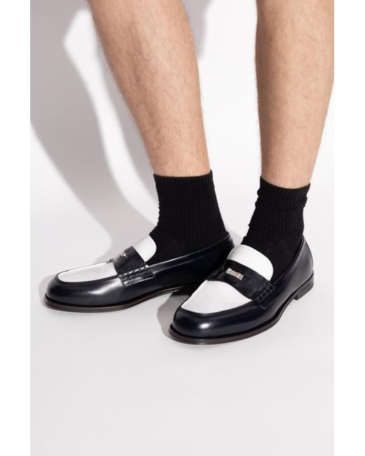 DSquared² Black Leather Loafers for men