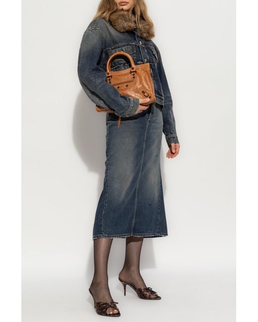 Balenciaga Blue Denim Skirt With Vintage Effect