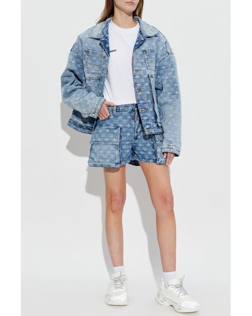 DSquared² Blue Denim Jacket With Monogram