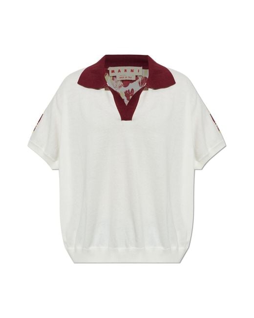 Marni Natural Polo Made From Combined Materials
