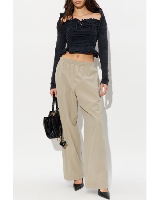 Balenciaga Natural Wide-Leg Trousers