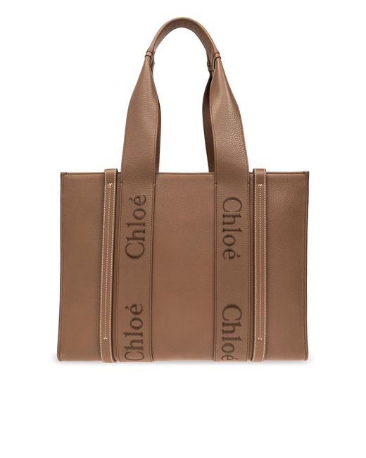Chloé Brown 'woody Medium' Shopper Bag,