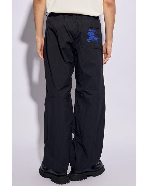 Burberry Blue Track Pants With 'equestrian Knight' Motif, for men
