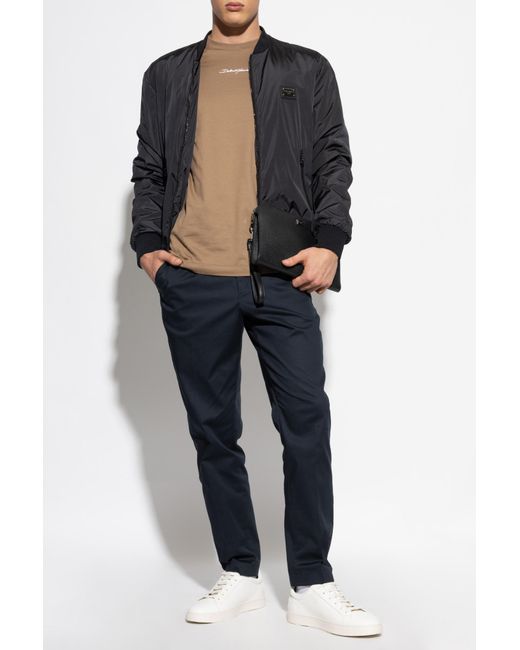 Dolce & Gabbana Blue Creased Trousers for men