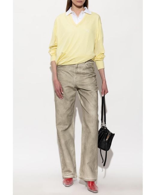 Loewe Yellow V-Neck Sweater