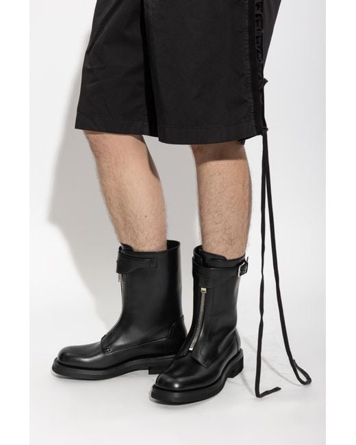 McQueen Black "Biker" Ankle Boots for men