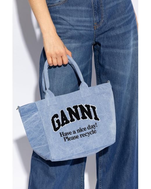 Ganni Blue Shoulder Bag,