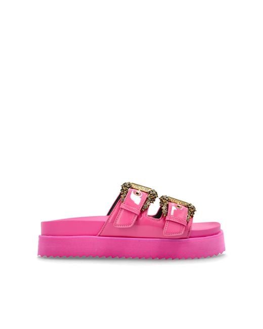 Versace Jeans Couture Pink Platform Slides