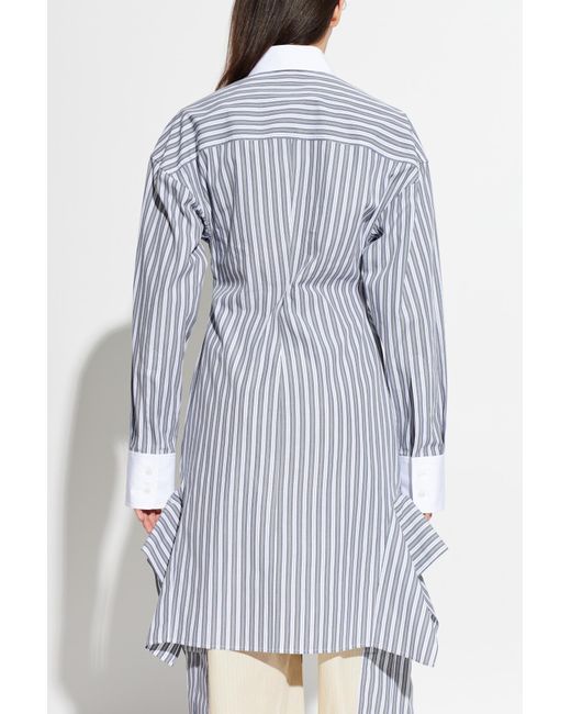 Stella McCartney Gray Dress With A Striped Pattern