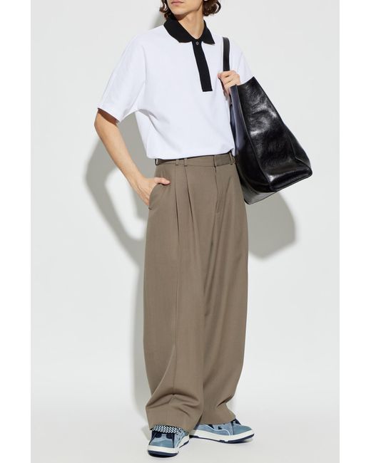 Lanvin White Cotton Polo for men