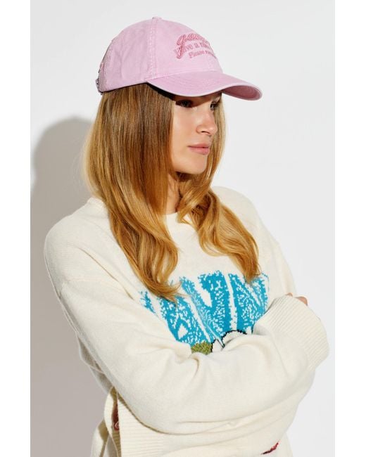 Ganni Pink Baseball Cap