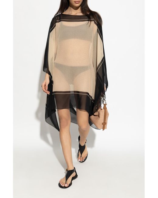Balmain Black Silk Poncho