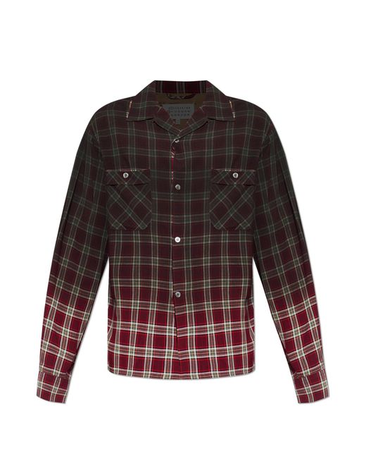 Maison Margiela Red Checked Pattern Shirt for men