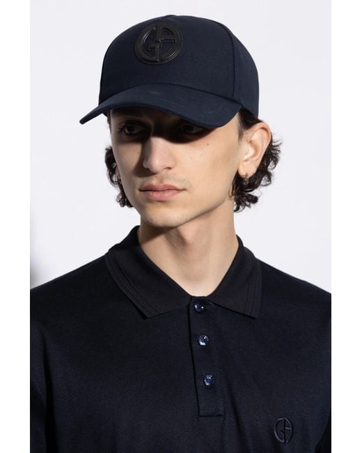 Giorgio Armani Blue Baseball Cap for men