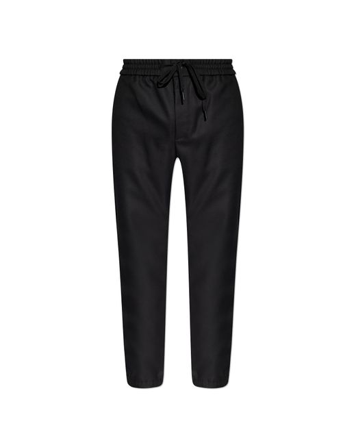 Versace Jeans Black Logo-patched Trousers for men
