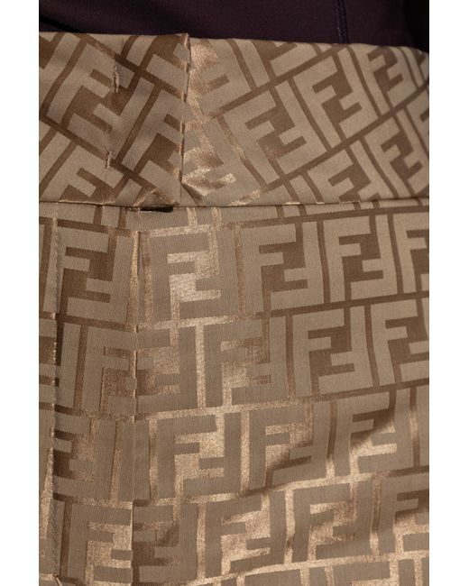 Fendi Natural Ski Pants With Monogram
