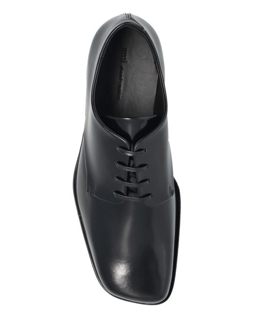AMI Black Leather Shoes for men