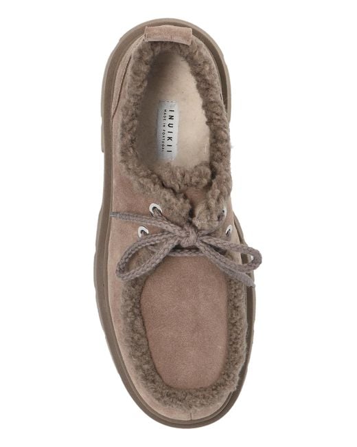 Inuikii Brown Leather Shoes 'Mocabee Curl'