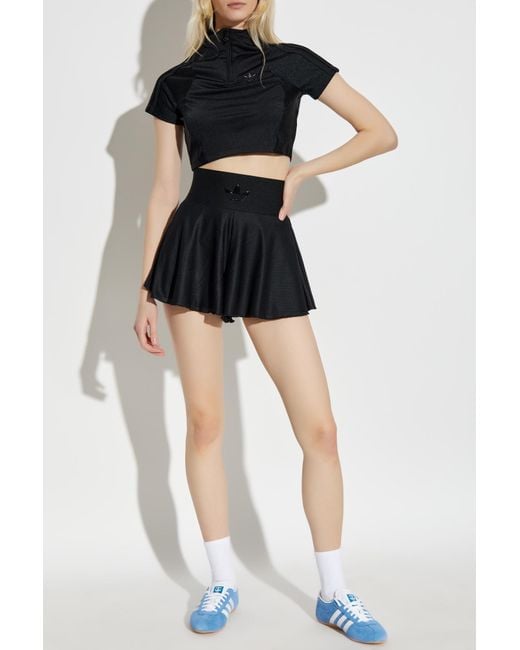 Adidas Originals Black Short Top With Embroidered Logo